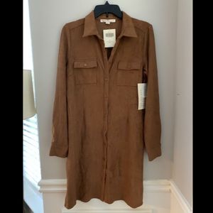Faux Suade Brown Dress